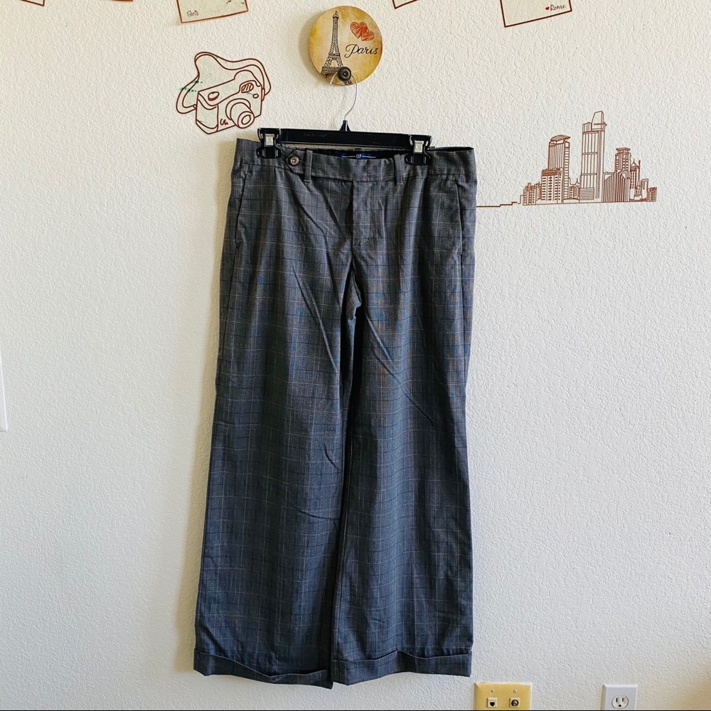 Gap Grey Plaid Trousers 10 Long